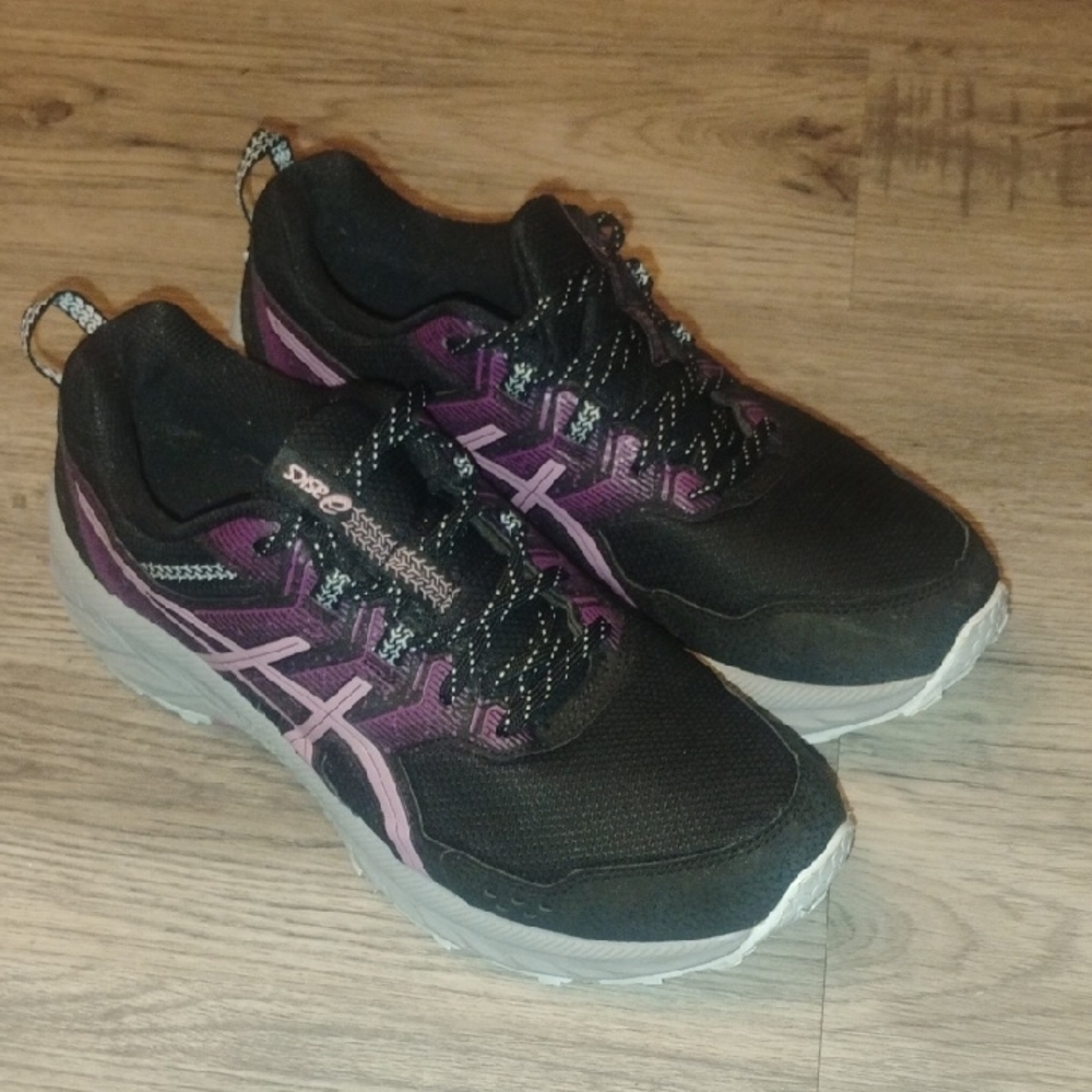 Women's Asics Gel ortholite Black and Purple Athletic Shoes Size 11